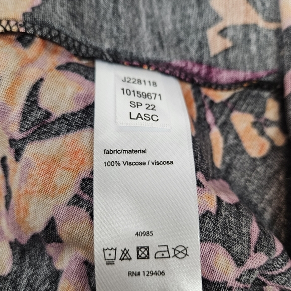 Lascana Venus Black & Orange Floral Print Faux Wrap Midi Dress Size Medium Women - Picture 6 of 9